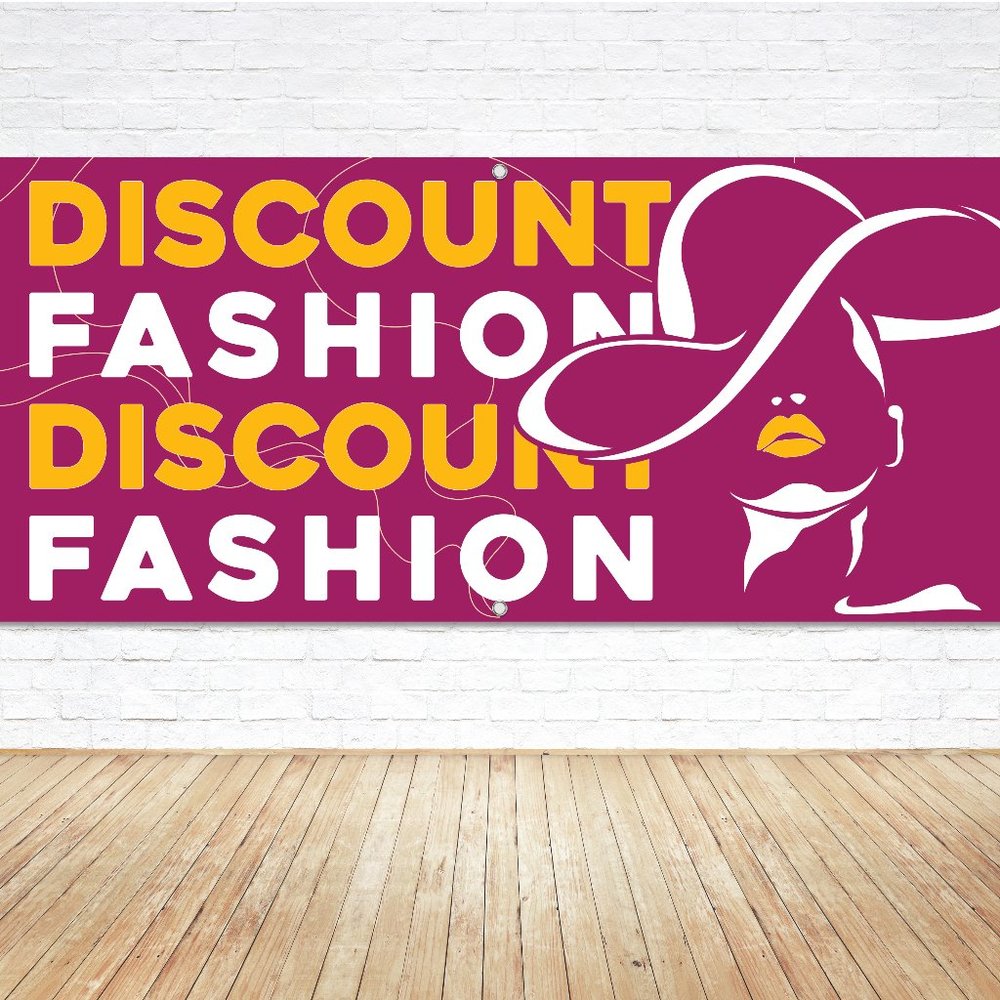DISCOUNT FASHION Generic Vinyl Banner 5ft Retail Sign Boutique Store Shop Signag
